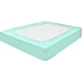 thumbnail image 1 of DNG Creations 1 Piece Box Spring Cover 100% Egyptian Cotton Wrap Around 4 Sides for Hotel & Home, Fits Box Springs up to 18 Inch Deep Pocket ( Solid Aqua Blue - King ), 1 of 7