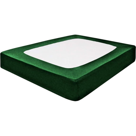 DNG Creations 1 Piece Box Spring Cover 100% Egyptian Cotton Wrap Around 4 Sides for Hotel & Home, Fits Box Springs up to 18 Inch Deep Pocket ( Solid Green - Twin XL )