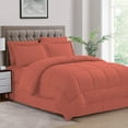 thumbnail image 1 of DNG Creations 1 Piece Box Stitched Striped Pattern Comforter 100% Egyptian Cotton Quilt Cover 800 TC All Season 550 GSM ( Oversized Queen Size ) Stripe Brick Red Colour, 1 of 5