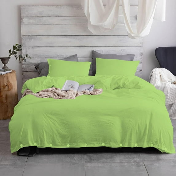 DNG Creations 1 Piece Buttons Closure Duvet Cover White Buttons - 100% Egyptian Cotton, 800 Thread Count ( Solid Sage - Twin/Twin XL )
