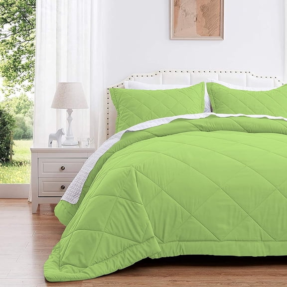 DNG Creations 1 Piece Diamond Pattern Comforter, 800 Thread Count, 100% Egyptian Cotton - Twin/Twin XL Size, Solid Sage Color