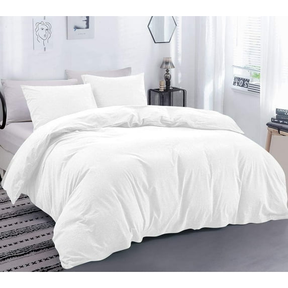 DNG Creations 1 Piece Duvet Cover with Zipper & Corner Ties - 100% Egytian Cotton, 800 Theads Count ( Twin/Twin XL - Solid White )