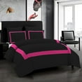 thumbnail image 1 of DNG Creations 1 Piece Full Black And Hot Pink Border Line Pattern Duvet Cover - 100% Egyptian Cotton, 800 Thread Count ( Twin/Twin XL ), 1 of 5