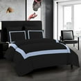 thumbnail image 1 of DNG Creations 1 Piece Full Black And Light Blue Border Line Pattern Duvet Cover - 100% Egyptian Cotton, 800 Thread Count ( California King ), 1 of 5