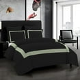 thumbnail image 1 of DNG Creations 1 Piece Full Black And Light Sage Border Line Pattern Duvet Cover - 100% Egyptian Cotton, 800 Thread Count ( Full/Queen ), 1 of 5