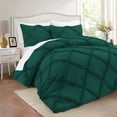 thumbnail image 1 of DNG Creations 1 Piece Luxurious Diamond Ruffle Comforter Super Soft, All Season Pintuck 800 Thread Count, 100% Egyptian Cotton, Full/Queen Size Teal Green Color, 1 of 9