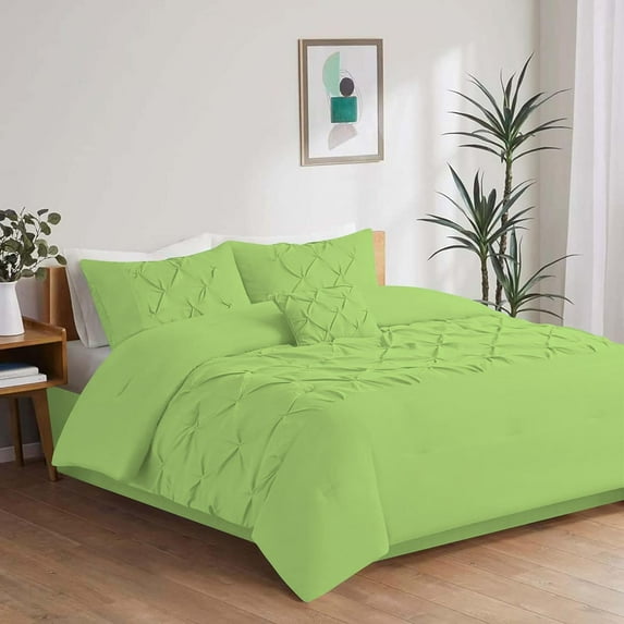 DNG Creations 1 Piece Luxurious Half Pinch Pleated Comforter Long Lasting 100% Egyptian Cotton, 800 TC 550 GSM All Season ( King/Cal King Size ) Solid Sage Colour