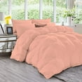 thumbnail image 1 of DNG Creations 1 Piece Luxury Pinch Pleated Comforter Premium 800 Thread Count 100% Egyptian Cotton-Oversized King Size, Solid Peach Color, 1 of 3