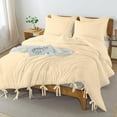 thumbnail image 1 of DNG Creations 1 Piece Luxury Tie Comforter ( Solid Ivory Colour ) All-Season 550 GSM Ultra Soft 100% Egyptian Cotton, 800 TC ( Full/Queen - Size ), 1 of 6