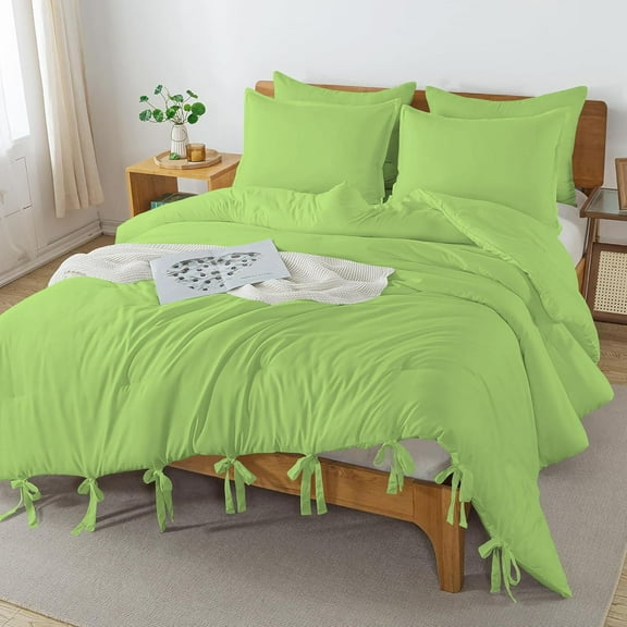 DNG Creations 1 Piece Luxury Tie Comforter ( Solid Sage Colour ) All-Season 550 GSM Ultra Soft 100% Egyptian Cotton, 800 TC ( Oversized King - Size )