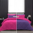 thumbnail image 1 of DNG Creations 1 Piece Reversible Diamond Pattern Comforter ( Hot-Pink/Purple Colour ) 550 GSM All - Season 100% Egyptian Cotton, 800 TC - Twin/ Twin XL - Size, 1 of 7