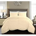 thumbnail image 1 of DNG Creations 1 Piece Ruched Pattern Duvet Cover 100% Egyptian Cotton, 800 TC- With Zipper Closure & Corner Ties ( Solid Ivory - Twin/Twin XL ), 1 of 3