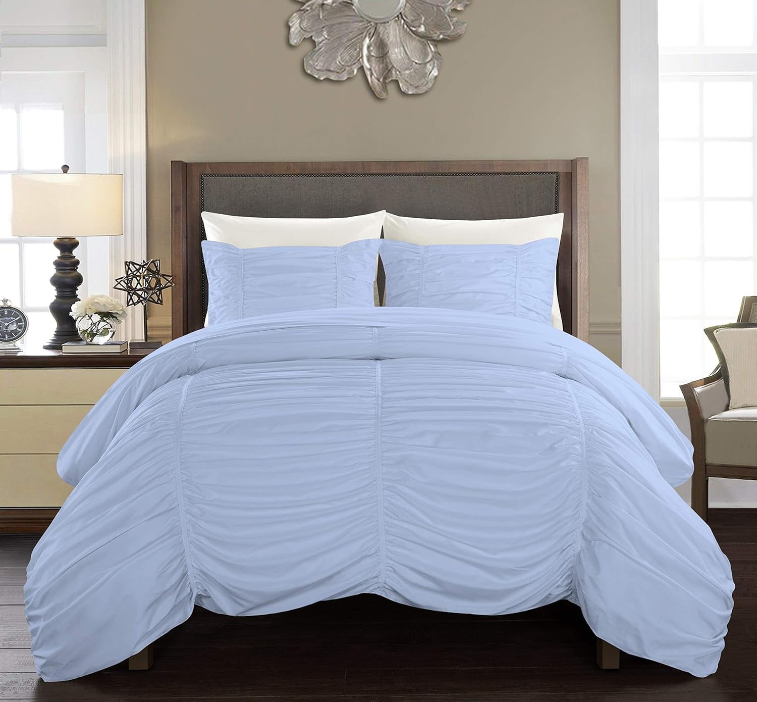 Bed Alter 100% Egyptian Cotton Duvet Cover - 1000 Thread Count, King/Cal King, White Striped 1 thumbnail image