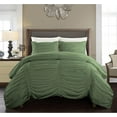 thumbnail image 1 of DNG Creations 1 Piece Ruched Pattern Duvet Cover 100% Egyptian Cotton, 800 TC- With Zipper Closure & Corner Ties ( Solid Moss - California King ), 1 of 3