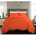 thumbnail image 1 of DNG Creations 1 Piece Ruched Pattern Duvet Cover 100% Egyptian Cotton, 800 TC- With Zipper Closure & Corner Ties ( Solid Orange - California King ), 1 of 3