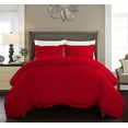 thumbnail image 1 of DNG Creations 1 Piece Ruched Pattern Duvet Cover 100% Egyptian Cotton, 800 TC- With Zipper Closure & Corner Ties ( Solid Red - California King ), 1 of 3