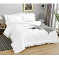 thumbnail image 1 of DNG Creations 1 Piece Ruffle Diamond Comforter All Season 550 GSM Oversized King Size - 800 Threads Count, 100% Egyptian Cotton Solid White Colour, 1 of 7