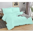thumbnail image 1 of DNG Creations 1 Piece Ruffle Diamond Comforter All Season 550 GSM California King Size - 800 Threads Count, 100% Egyptian Cotton Solid Auqa Blue Colour, 1 of 7