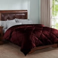 thumbnail image 1 of DNG Creations 1 Piece Stripe Diamond Comforter - California King Size - 550 GSM All Season 100% Egyptian Cotton, 800 Threads Count ( Stripe Wine Colour ), 1 of 7