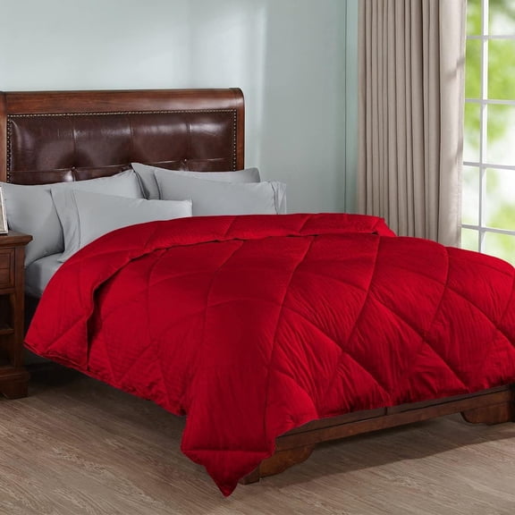 DNG Creations 1 Piece Stripe Diamond Comforter - Twin/Twin XL Size - 550 GSM All Season 100% Egyptian Cotton, 800 Threads Count ( Stripe Red Colour )