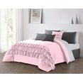 thumbnail image 1 of DNG Creations 1 Piece Three Line Ruffle Duvet Cover With Zipper Closure & Corner Ties - 800 Threads Count, 100% Egyptian Cotton ( Solid Baby Pink - Twin/Twin XL ), 1 of 4