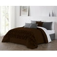thumbnail image 1 of DNG Creations 1 Piece Three Line Ruffle Duvet Cover With Zipper Closure & Corner Ties - 800 Threads Count, 100% Egyptian Cotton ( Solid Chocolate - Twin/Twin XL ), 1 of 4