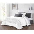 thumbnail image 1 of DNG Creations 1 Piece Three Line Ruffle Duvet Cover With Zipper Closure & Corner Ties - 800 Threads Count, 100% Egyptian Cotton ( Solid White - California King ), 1 of 4