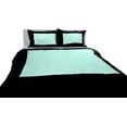 thumbnail image 1 of DNG Creations 1 Piece Two Tone Pinch Pleated Duvet Cover With Zipper Closure & Corner Ties 100% Egyptian Cotton ( Solid Black/ Auqa Blue - California King ), 1 of 3