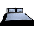 thumbnail image 1 of DNG Creations 1 Piece Two Tone Pinch Pleated Duvet Cover With Zipper Closure & Corner Ties 100% Egyptian Cotton ( Solid Black/ Light Blue - Oversized Queen ), 1 of 3