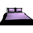 thumbnail image 1 of DNG Creations 1 Piece Two Tone Pinch Pleated Duvet Cover With Zipper Closure & Corner Ties 100% Egyptian Cotton ( Solid Black/ Lilac - Oversized King ), 1 of 3
