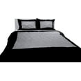 thumbnail image 1 of DNG Creations 1 Piece Two Tone Pinch Pleated Duvet Cover With Zipper Closure & Corner Ties 100% Egyptian Cotton ( Solid Black/ Silver - Twin/Twin XL ), 1 of 3