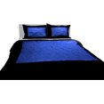 thumbnail image 1 of DNG Creations 1 Piece Two Tone Pinch Pleated Duvet Cover With Zipper Closure & Corner Ties 100% Egyptian Cotton ( Solid Black/ Royal Blue - Oversized Queen ), 1 of 4