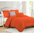 thumbnail image 1 of DNG Creations 1 Piece Vintage Ruffle Pattern Comforter Set Premium Ultra Soft 550 GSM All Season ( Oversized Super King Size ) 100% Egyptian Cotton Solid Orange Colour, 1 of 8