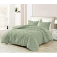 thumbnail image 1 of DNG Creations 1 Piece Diamond Ruffle Comforter 100% Egyptian Cotton, 800TC - Solid Light Sage Colour - Super Soft 550 GSM All Season ( Oversized King - Size ), 1 of 6