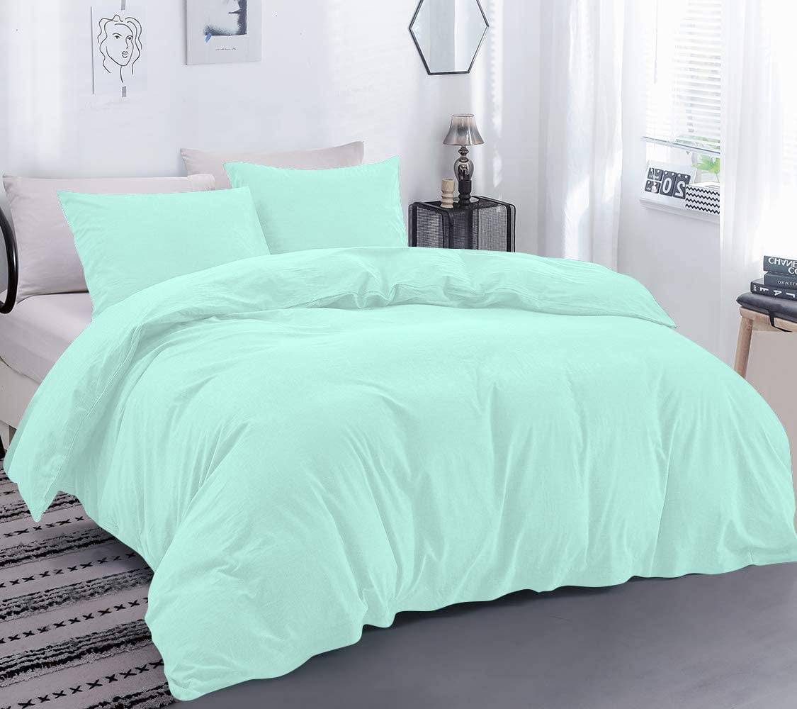 DNG Creations 3 Piece Duvet Cover with Zipper & Corner Ties - 100% Egytian Cotton, 800 Theads Count ( California King - Solid Auqa Blue )