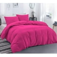 thumbnail image 1 of DNG Creations 3 Piece Duvet Cover with Zipper & Corner Ties - 100% Egytian Cotton, 800 Theads Count ( Oversized Queen - Solid Hot Pink ), 1 of 3