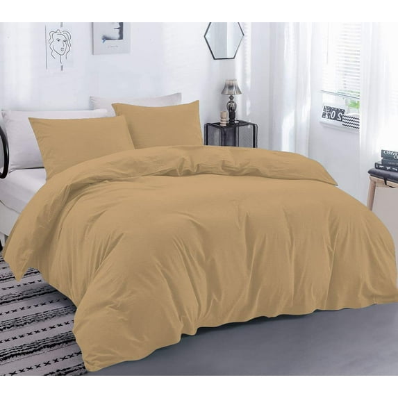 DNG Creations 3 Piece Duvet Cover with Zipper & Corner Ties - 100% Egytian Cotton, 800 Theads Count ( Twin/Twin XL - Solid Taupe )