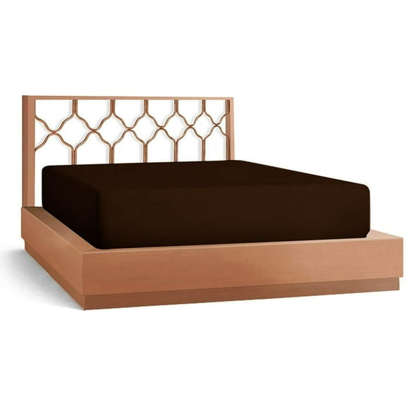 DNG Creations 3-Piece Fitted Sheet Set 10-Inch Deep Pocket (Solid Chocolate - Twin)