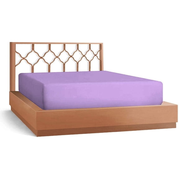 DNG Creations 3-Piece Fitted Sheet Set 6-Inch Deep Pocket (Solid Lilac - Queen)