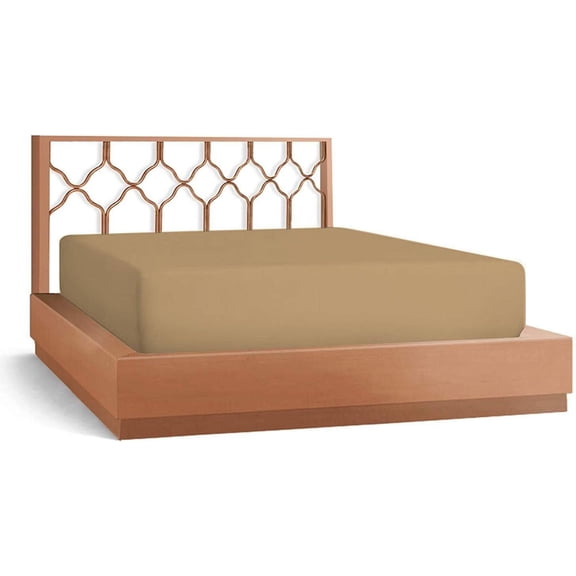 DNG Creations 3-Piece Fitted Sheet Set 6-Inch Deep Pocket (Solid Taupe - Queen)