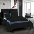 thumbnail image 1 of DNG Creations 3 Piece Full Black And Medium Blue Border Line Pattern Duvet Cover - 100% Egyptian Cotton, 800 Thread Count ( California King ), 1 of 5