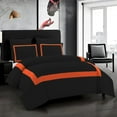thumbnail image 1 of DNG Creations 3 Piece Full Black And Orange Border Line Pattern Duvet Cover - 100% Egyptian Cotton, 800 Thread Count ( Twin/Twin XL ), 1 of 5