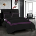 thumbnail image 1 of DNG Creations 3 Piece Full Black And Plum Border Line Pattern Duvet Cover - 100% Egyptian Cotton, 800 Thread Count ( California King ), 1 of 5