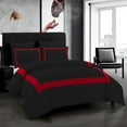 thumbnail image 1 of DNG Creations 3 Piece Full Black And Red Border Line Pattern Duvet Cover - 100% Egyptian Cotton, 800 Thread Count ( Twin/Twin XL ), 1 of 5
