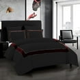 thumbnail image 1 of DNG Creations 3 Piece Full Black And Wine Border Line Pattern Duvet Cover - 100% Egyptian Cotton, 800 Thread Count ( Full/Queen ), 1 of 5