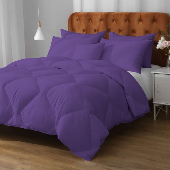 DNG Creations 3 Piece New Box Design Comforter 800 Thread Count ( Solid Purple Colour ) All-Season 550 GSM 100% Egyptian Cotton ( California King - Size )