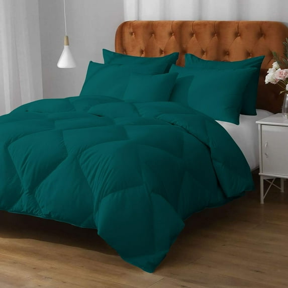 DNG Creations 3 Piece New Box Design Comforter 800 Thread Count ( Solid Teal Colour ) All-Season 550 GSM 100% Egyptian Cotton ( Oversized Queen - Size )