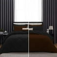 thumbnail image 1 of DNG Creations 3 Piece Reversible Diamond Pattern Comforter Solid - 100% Egyptian Cotton, 800 TC ( Oversized Queen - Size ) All-Season 550 GSM ( Chocolate/Black Colour ), 1 of 7