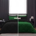 thumbnail image 1 of DNG Creations 3 Piece Reversible Diamond Pattern Comforter Solid - 100% Egyptian Cotton, 800 TC ( Oversized Queen - Size ) All-Season 550 GSM ( Green/Black Colour ), 1 of 7