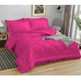 thumbnail image 1 of DNG Creations 3 Piece Ruffle Diamond Comforter All Season 550 GSM Full/Queen Size - 800 Threads Count, 100% Egyptian Cotton Solid Hot Pink Colour, 1 of 7